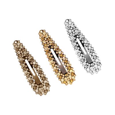 Gogogmee 3pcs Women's Crystal Hair Clips Fashion Hair Barrettes Pin Chic Design Lasting Use Attractive Accessory Random Color