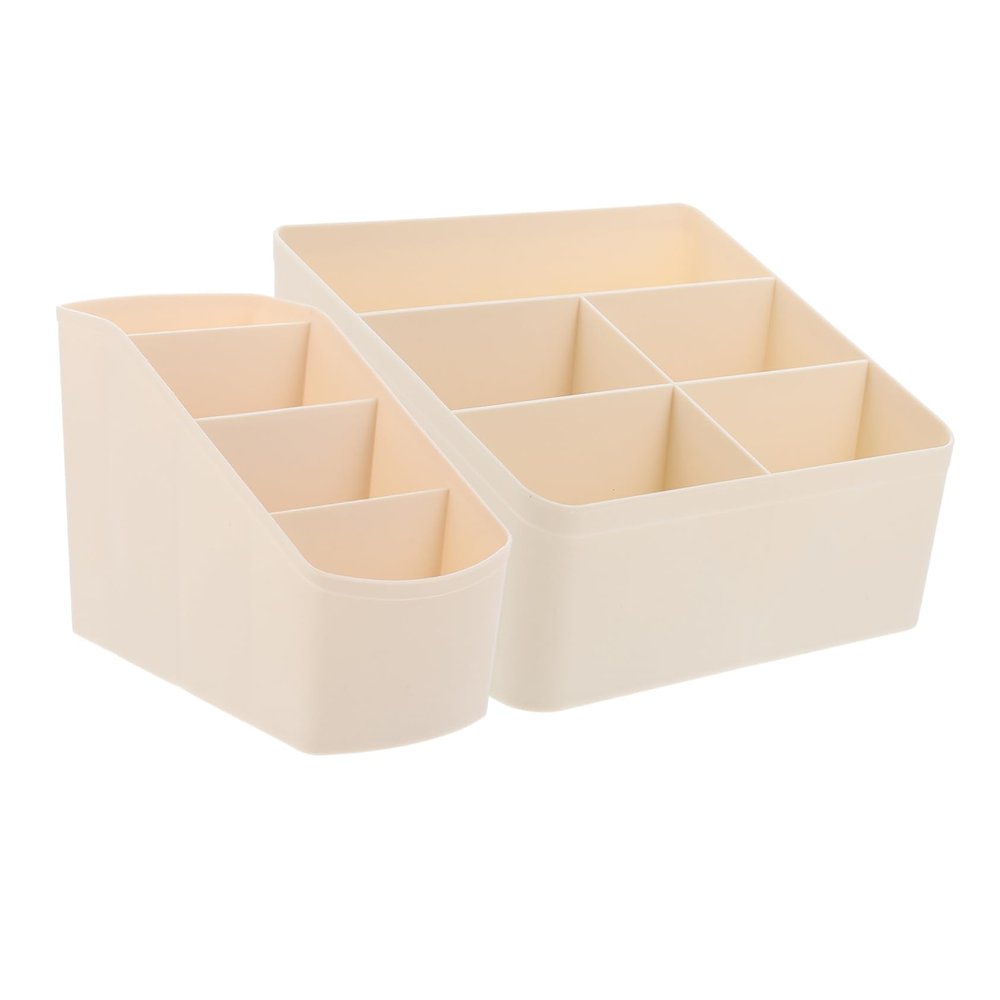 2pcs Makeup Perfume Organizer Tray Skincare Lotion Box Table Compartment Organizer for Desktop