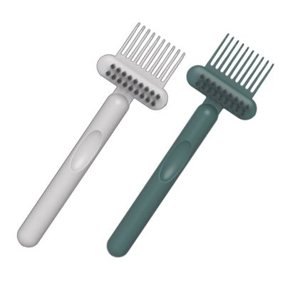 Gogogmee 2pcs Hair Brush Cleaner Comb Tool Ergonomic Hair Remover for Easy Cleaning for Combing and Curling Dark Green and Gray