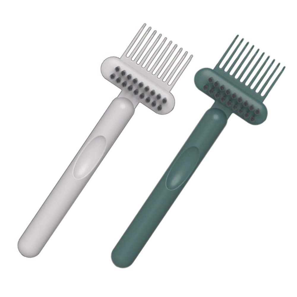 Gogogmee 2pcs Hair Brush Cleaner Comb Tool Ergonomic Hair Remover for Easy Cleaning for Combing and Curling Dark Green and Gray