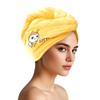 AGKXHDEC Double Layer Microfiber Towel, Hair Turbans for Wet Hair, Drying Hair Wrap for Women(The Color of The Picture is for Reference only) (Yellow with bee) view 1