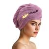 AGKXHDEC 1 Pack Double Layer Microfiber Hair Towel, Hair Turbans for Wet HairPurple with Moon view 1