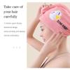 AGKXHDEC 1 Pack Double Layer Microfiber Hair Towel, Hair Turbans for Wet HairPink with Rabbit view 2