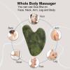 BLHLA Gua Sha Facial Tools for Skin Care Massage Tools for Self Care Jade Body GuaSha Stone Spa Kit Face Sculpting Tool for Beauty Puffiness Reduction Muscle Tension Relief Jawline Sculptor Green view 4