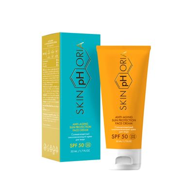 SKINPHORIA Anti-Aging Sun Protection Cream SPF 50 Broad Spectrum Daily Face Cream for All Skin Types Helps Protect Skin and Support a Youthful Glow With Jojoba & Rosehip Oils 50ml