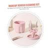 ASAKKURA 1set Makeup Brush Cleaning Kit Brush Rinsing Bowl Cleaning Pad Convenient Beauty Tool Cleaner for Home Travel for Makeup view 3