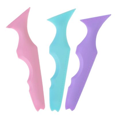 LALADEFIEE 3pcs Silicone Eyebrow Stencils and Eyeliner Aid Multi-functional Mascara Applicator Tool for Precise Makeup Application for Beginners Colors