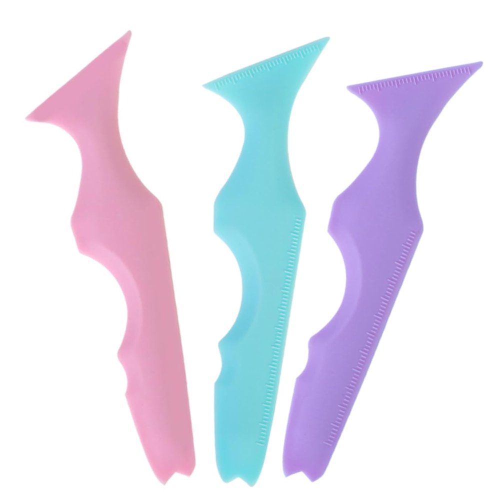 LALADEFIEE 3pcs Silicone Eyebrow Stencils and Eyeliner Aid Multi-functional Mascara Applicator Tool for Precise Makeup Application for Beginners Colors