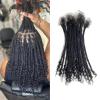 0.4cm Width Dreadlock Extensions 10 Inch 30 Strands 100% Permanent Human Hair Loc Extension with Curly Ends Natural Black Curly Locs Human Hair Can Be Dyed Bleached Curled And Twisted view 1