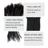 0.4cm Width Dreadlock Extensions 10 Inch 30 Strands 100% Permanent Human Hair Loc Extension with Curly Ends Natural Black Curly Locs Human Hair Can Be Dyed Bleached Curled And Twisted view 3