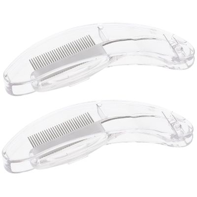 ASAKKURA 2pcs Stainless Steel Eyebrow Comb and Eyelash Separator Portable Metal Lash Tool for Grooming Brows and Lashes Professional Beauty Comb for Home and Salon Use
