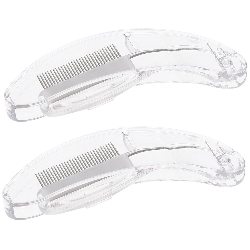 ASAKKURA 2pcs Stainless Steel Eyebrow Comb and Eyelash Separator Portable Metal Lash Tool for Grooming Brows and Lashes Professional Beauty Comb for Home and Salon Use