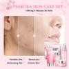 8PCS Skin Care Set, Moisturizing Cherry Blossom Facial Skin Care Kit, Hydrating Skincare Set for Women, Travel Facial Care Kits with Face Masks, Eye Cream, Cleansing Lotion, Serum, Face Cream,Toner view 2