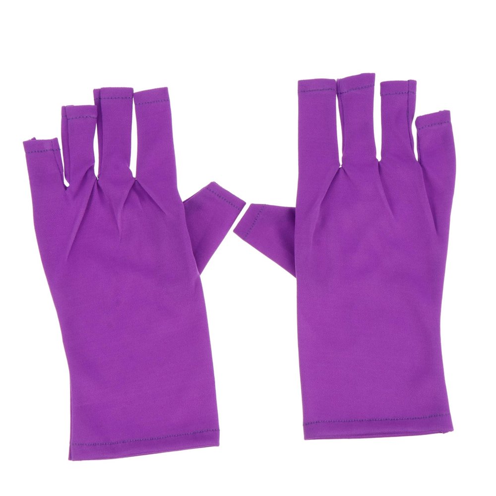 Beatifufu 2pcs Uv Fingerless Nail Gloves for Gel Manicure Outdoor Use Comfortable Half-Finger Design Elastic and Shielding