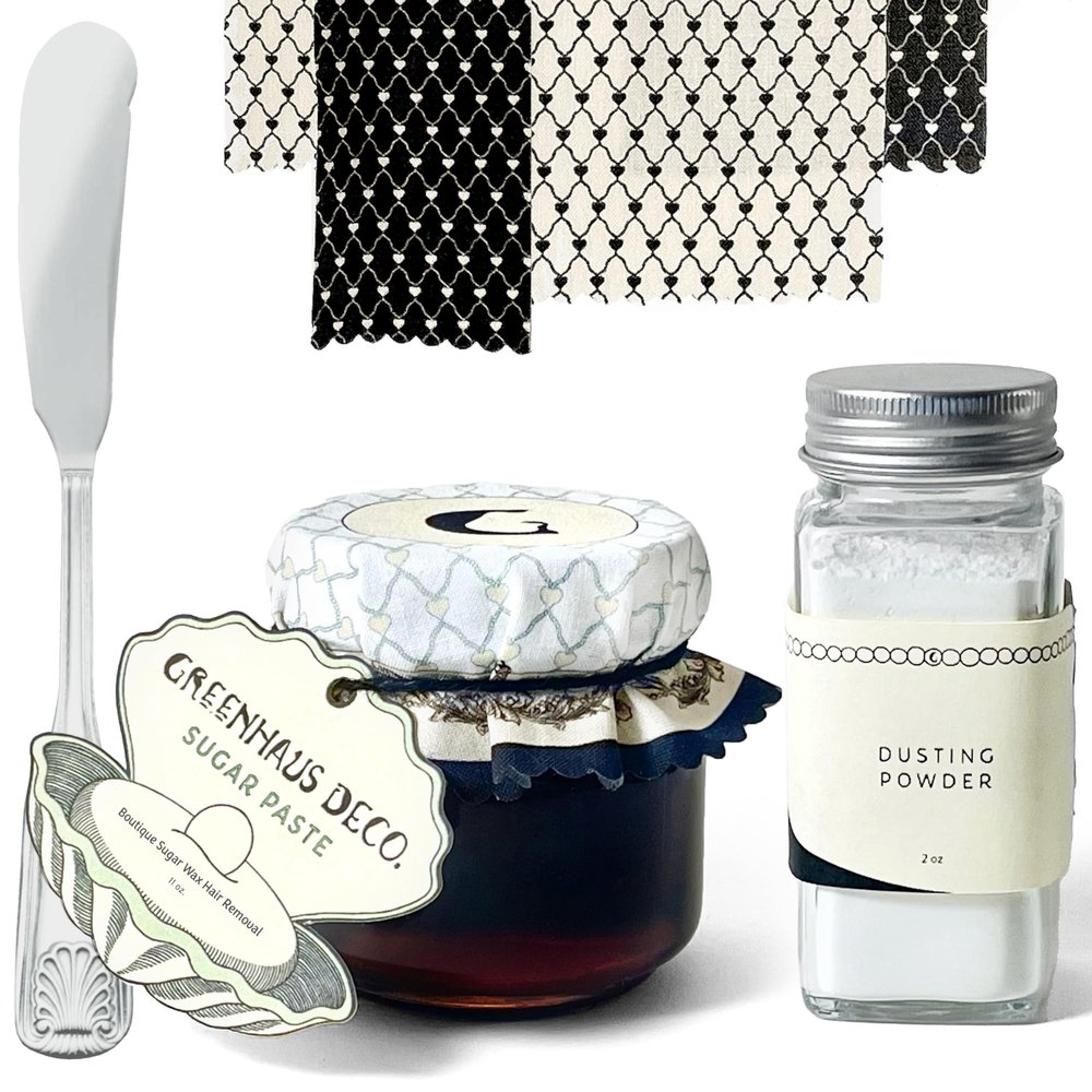 Greenhaus Deco. Boutique Sugar Wax Kit - Firm Beginner Friendly Sugar Wax Hair Removal at Home