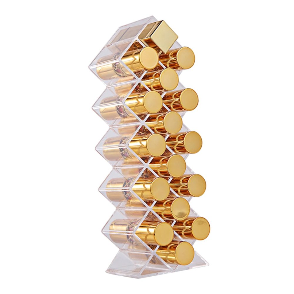 OSOLADY Acrylic Lipstick Organizer Fish Shape Cosmetic Storage Rack for Lipstick Lip Gloss and Brushes Stylish Multilayer Desktop Display Stand