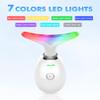 SDKWDH Red-Light-Therapy-for-Face-and-Neck, 7 Color Face Massager Tool for Wrinkles, Double Chin, Vibrating Facial Massager with Thermals for Skin Care, Glossy White view 2