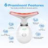 SDKWDH Red-Light-Therapy-for-Face-and-Neck, 7 Color Face Massager Tool for Wrinkles, Double Chin, Vibrating Facial Massager with Thermals for Skin Care, Glossy White view 3