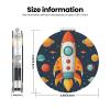 LZQPOEAS Rocket Clipart Space Ship Makeup Mirror 2-Sided 1X/2X Magnification Compact Mirror Small Pocket Mirror for Purse Folding Portable Handheld Mirror Travel Makeup Mirror for Gift Round Shape view 3