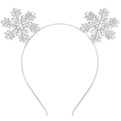 Huachi Snowflake Headbands for Women Girls Christmas Hair Accessories for Women Holiday Sparkle Rhinestone Snowflake Costume Hairbands Festival Party Headpiece