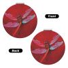 LZQPOEAS Dragonfly on Red Background Makeup Mirror 2-Sided 1X/2X Magnification Compact Mirror Small Pocket Mirror for Purse Folding Portable Handheld Mirror Travel Makeup Mirror for Gift Round Shape view 2