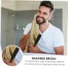 LALADEFIEE Beard Brush for Men Soft Boar Bristle Facial Cleaning Tool Ergonomic Design for Grooming Shaving Boyfriend Salon Home Use Black view 3