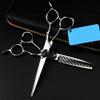 TXGJWRA Professional Hair Cutting Shears, 6inch Professional Japan Steel Blue Skull Cut Hair Scissors Cutting Barber makas Haircut thinning Shears Hairdressing Scissors Set,Set with Bag view 2