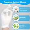 4 Pairs White Gloves, Breathable Cotton Gloves for Dry Hands Sleeping, Reusable White Cotton Gloves for Eczema SPA and Moisturizing Overnight, Washable Work Gloves for Women and Men view 2