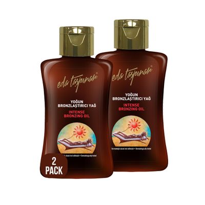 Eda Taspinar Intense Tanning Oil | Fast, Dark Outdoor Sun Tanning Lotion | Accelerated Dark Mediterranean Tan | No SPF | Golden & Long-Lasting | Travel Size (50 ml/1.7 fl oz) 2 Pack