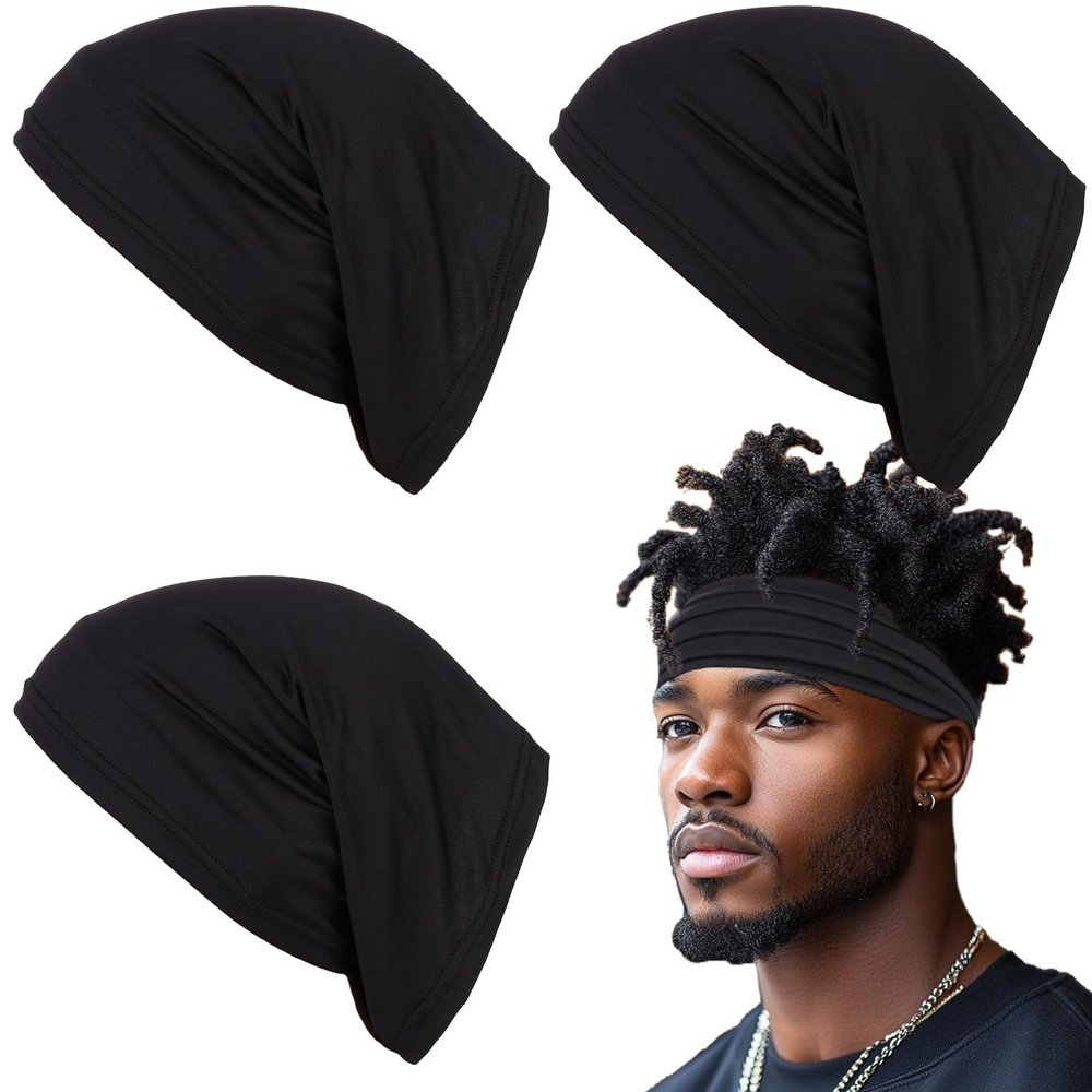 4 Pcs Dreadlock Tube Unisex Men Women Dreadlocks Bands Elastic Dreadlock Cap Head Wraps Dreads Cap Locks Headbands for Long Hair braids