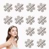 12 Pcs Snowflake Hair Clips, Christmas Sparkly Hair Clips, Rhinestone Pearl Hair Clip, Snowflake Hair Accessories, Small Silver Metal Hair Barrettes for Women Girls view 1