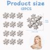 12 Pcs Snowflake Hair Clips, Christmas Sparkly Hair Clips, Rhinestone Pearl Hair Clip, Snowflake Hair Accessories, Small Silver Metal Hair Barrettes for Women Girls view 2