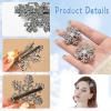 12 Pcs Snowflake Hair Clips, Christmas Sparkly Hair Clips, Rhinestone Pearl Hair Clip, Snowflake Hair Accessories, Small Silver Metal Hair Barrettes for Women Girls view 3