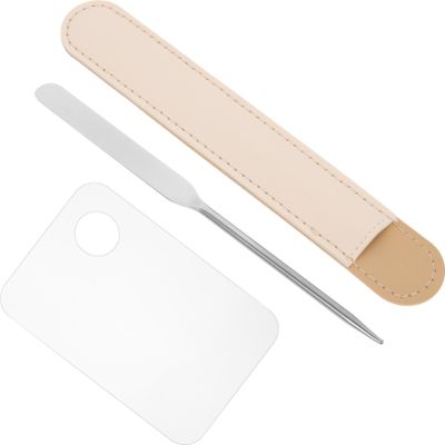 ASAKKURA Makeup Palette Tray Mixing Palette Set 1 Set Stainless Steel with Spatula for Foundation Nail Art