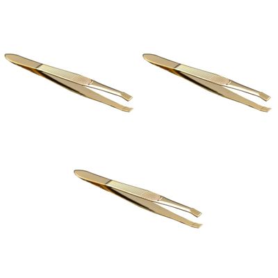 Beatifufu 3pcs Eyebrow Tweezers Stainless Steel Eyelash Curler Comb Eyebrow Grooming Kit Clip for Women