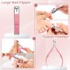 Nail Clippers Set Women Manicure Kit Nail Cuticle Kit with Nail Clippers Nail Cuticle Trimmer Pusher Glass Nail File Nail and Cuticle Care Kit Travel Nail Set Manicure Tools Cuticle Set Gift for Women view 4