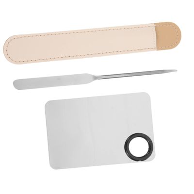 ASAKKURA 1set Nail Art Makeup Palette Set Foundation Mixing Tray Stainless Spatula Diy Makeup Supplies for Beauty Salons