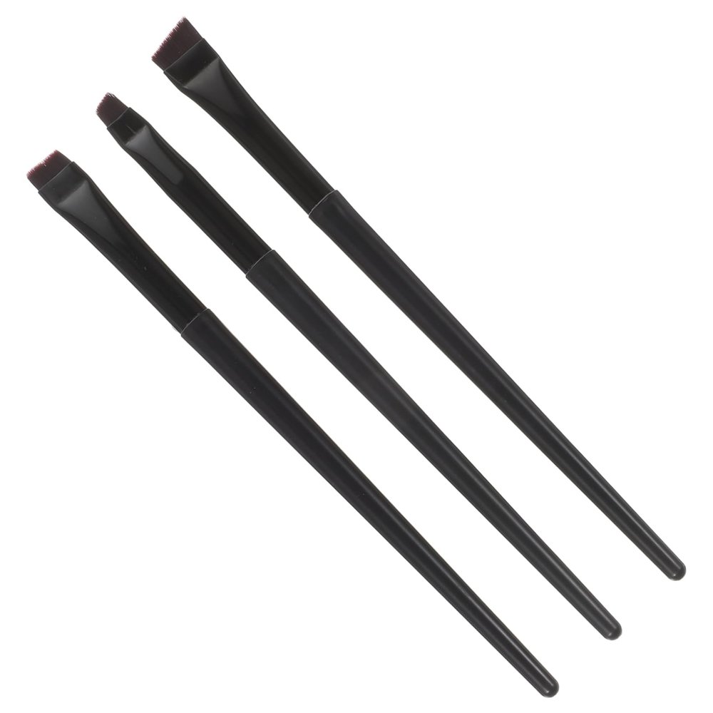 ASAKKURA 3pcs Eyeliner Makeup Brushes Flat Eyeliner Eyebrow Tools Lightweight Portable for Home Travel Use Comfortable Grip