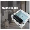 pedenencelia Deep Foot Bath Spa with Massage Nail Salon Pedicure Bathtub Square Footbath Salon,Adjust Hot and Cold Water,Adjustable Foot Pedal,for Relaxation and Foot Care,Ordinarymodel view 2