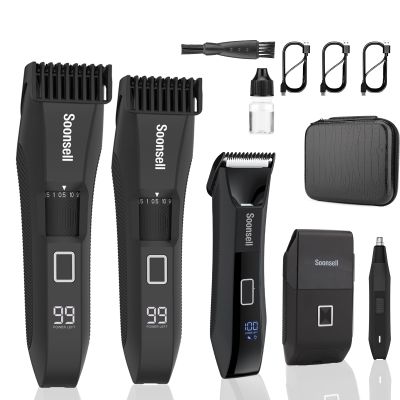 Beatslm Beard Trimmer+Groin & Body Hair Trimmer+foil Shaver+Nose & Ear Hair Trimmer 5 IN1 Men's Grooming Kit,Manscape Ball Trimmer for Men