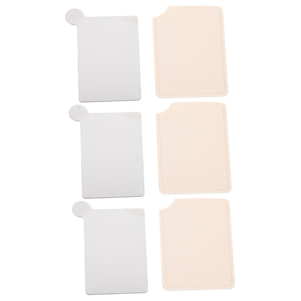 Beatifufu 3pcs Stainless Steel Makeup Mixing Palette Foundation Palette Blending Tray Storage Holder