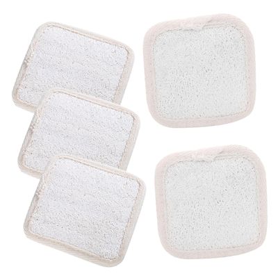 ASAKKURA 5pcs Loofah Sponge Bath Scrubber for Gentle Exfoliation Body Washing Pads for Smooth Skin