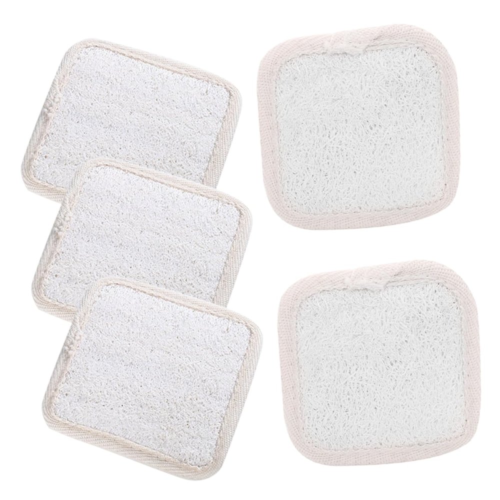 ASAKKURA 5pcs Loofah Sponge Bath Scrubber for Gentle Exfoliation Body Washing Pads for Smooth Skin