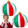 Mity rain Christmas Space Buns Hair Clips  Festive Red and Green Striped Holiday Christmas Ball Hair Accessories for Kids and Adults, Fun Party Hair Decorations(L) view 1