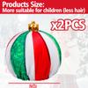 Mity rain Christmas Space Buns Hair Clips  Festive Red and Green Striped Holiday Christmas Ball Hair Accessories for Kids and Adults, Fun Party Hair Decorations(L) view 2