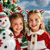 Mity rain Christmas Space Buns Hair Clips  Festive Red and Green Striped Holiday Christmas Ball Hair Accessories for Kids and Adults, Fun Party Hair Decorations(L) view 3