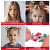 Mity rain Christmas Space Buns Hair Clips  Festive Red and Green Striped Holiday Christmas Ball Hair Accessories for Kids and Adults, Fun Party Hair Decorations(L) view 4