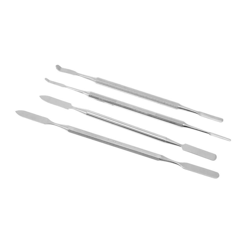 Beatifufu 4pcs Stainless Steel Makeup Mixing Spatulas Double-headed Stirring Rods for Cosmetics for Nail Art and Manicure Tools