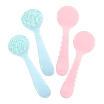 ADOCARN 4pcs Silicone Facial Cleansing Brush Deep Clean Exfoliator for Blackhead Removal and Makeup Removal Portable Skin Care Scrubber and Colors