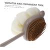 ASAKKURA Bath Brush Handle Dual-Sided Shower Scrubber for Easy Exfoliation Material for Family Use and Parts view 3